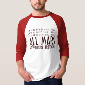 Funny Red White All Mars Trekking Adventure T-Shirt