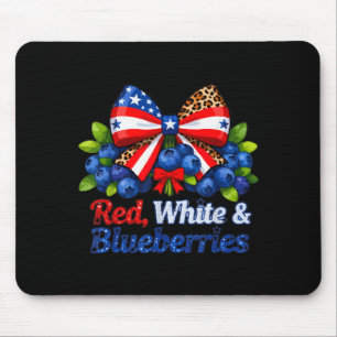 Funny Red White And Blueberries Matching Graphic P Mouse Pad