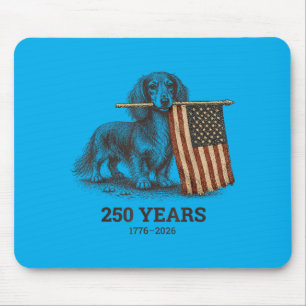Funny Red White And Long Hair Dachshund Weiner 250 Mouse Pad