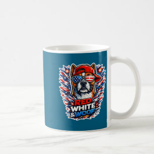 Funny red white and woof boxer dog patriotic usa  coffee mug