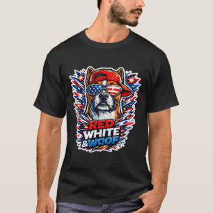 Funny red white and woof boxer dog patriotic usa T-Shirt