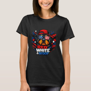 Funny red white and woof rottweiler dog patriotic T-Shirt