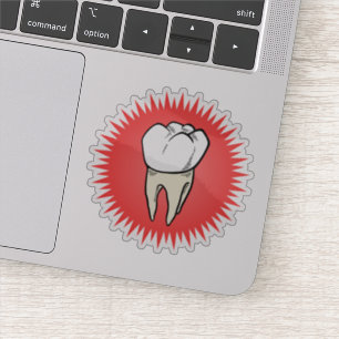 Funny Red White Beige Extracted Molar Starburst
