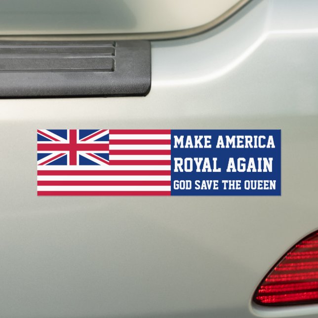 Funny Red White Blue Make America Royal Again Bumper Sticker (On Car)