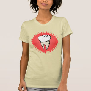 Funny Red White Extracted Molar Starburst T-Shirt
