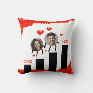 Funny Red & White Pixel Game Photo Boyfriend Cushion