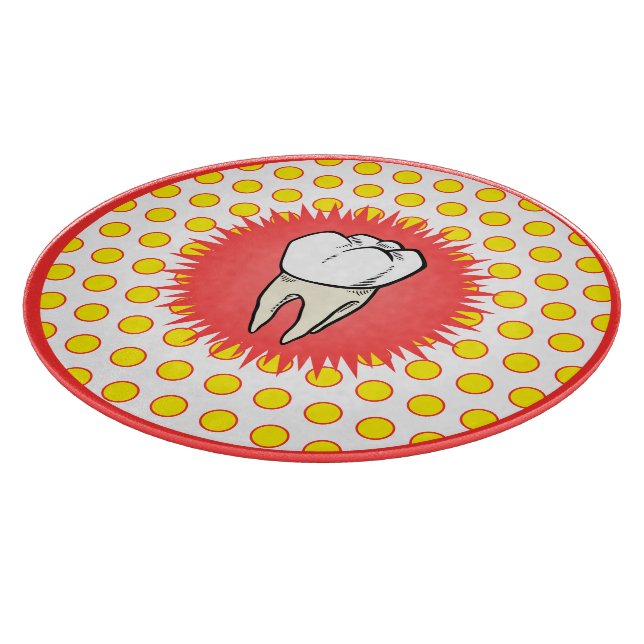 Funny Red White Yellow Extracted Molar Starburst Cutting Board (Corner)