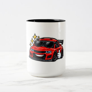 Funny Red With Sunglass Car Two Tone Cup