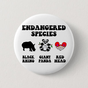 Funny redhead 6 cm round badge