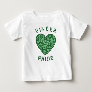Funny Redhead Ginger Power Shamrock Green Heart Baby T-Shirt
