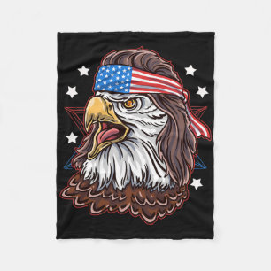 Funny Redneck 80s Patriotic Proud Mullet American Fleece Blanket