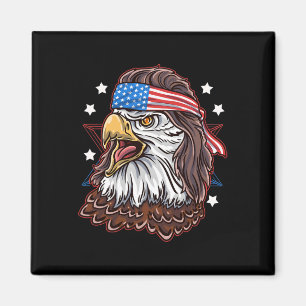 Funny Redneck 80s Patriotic Proud Mullet American Magnet