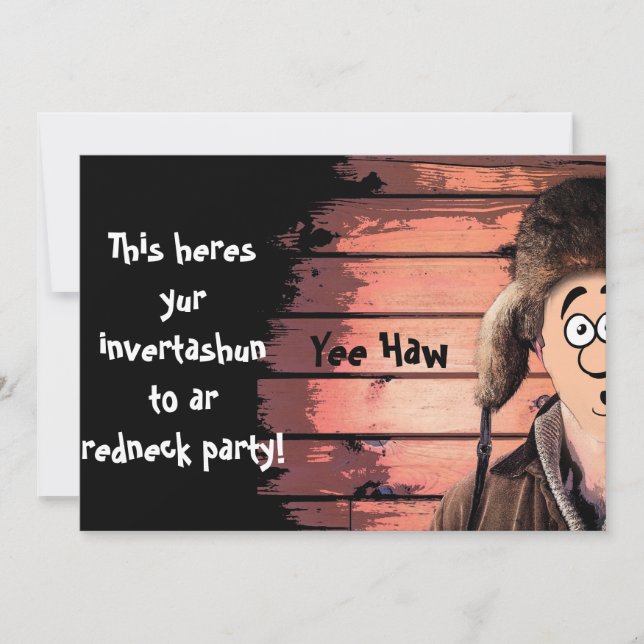 Funny Redneck Party Theme Invitation (Front)