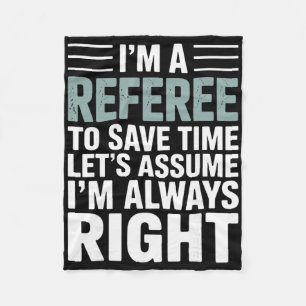 Funny Referee Art For Men Women Soccer Footll Refe Fleece Blanket