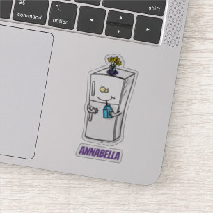 Funny refrigerator cartoon illustration