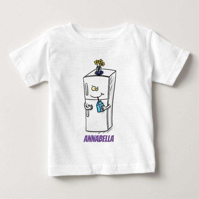 Funny refrigerator cartoon illustration baby T-Shirt (Front)