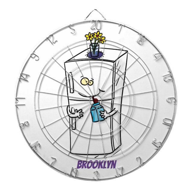 Funny refrigerator cartoon illustration dartboard (Front)