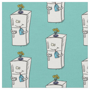 Funny refrigerator cartoon illustration fabric
