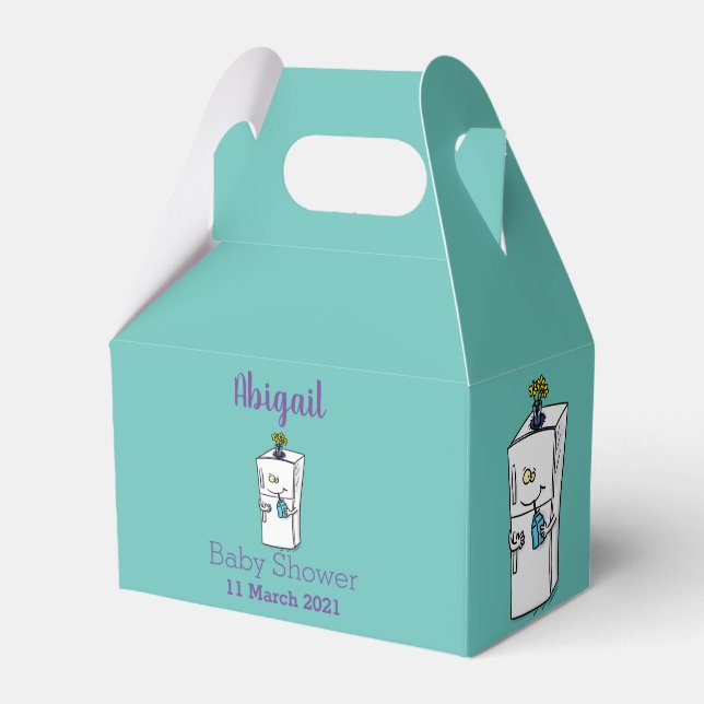 Funny refrigerator cartoon illustration favour box (Front Side)
