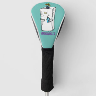 Funny refrigerator cartoon illustration golf head cover