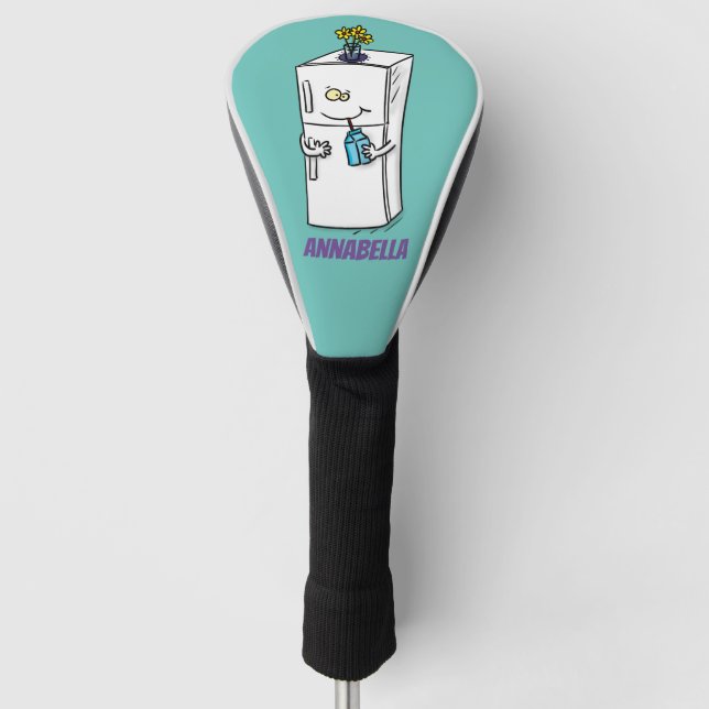 Funny refrigerator cartoon illustration golf head cover (Front)