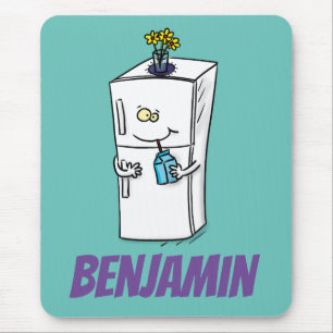 Funny refrigerator cartoon illustration mouse pad