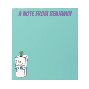 Funny refrigerator cartoon illustration notepad