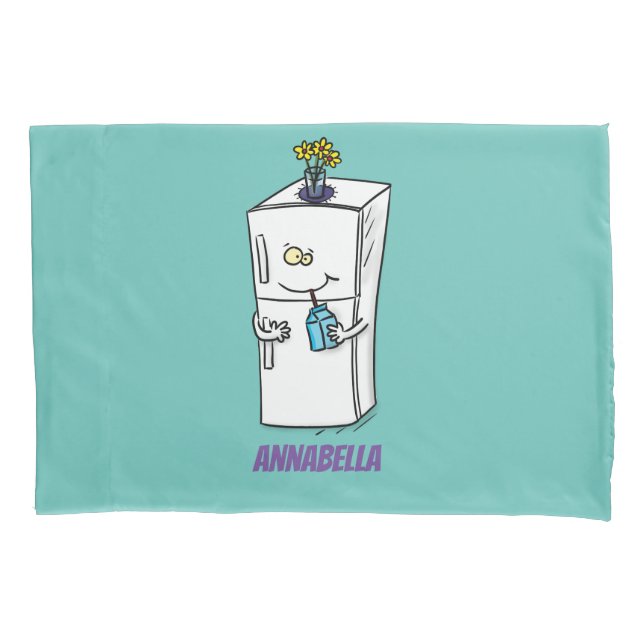 Funny refrigerator cartoon illustration pillowcase (Front)