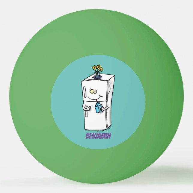 Funny refrigerator cartoon illustration  ping pong ball (Front)