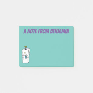 Funny refrigerator cartoon illustration post-it notes