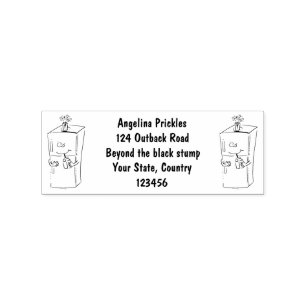 Funny refrigerator cartoon illustration rubber stamp