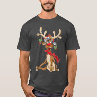 Funny Rein Christmas Christmas Antlers T-Shirt