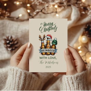 Funny Reinbeer Christmas Holiday Card