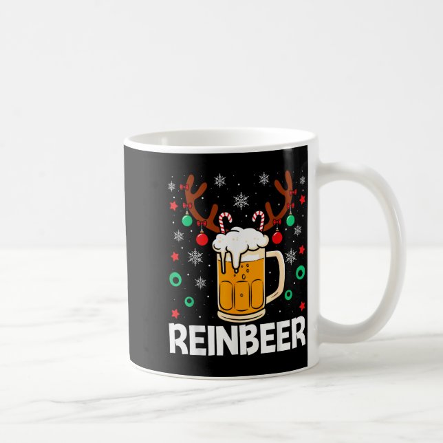 Funny Reinbeer Winedeer Beer Wine Matching Couples Coffee Mug (Right)