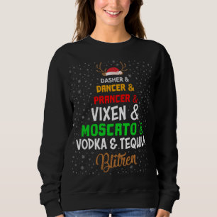 Funny Reindeer Alcohol Names Christmas Party Sweatshirt