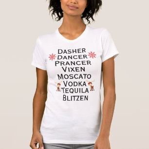 Funny Reindeer and Alcohol Drinking T-Shirt