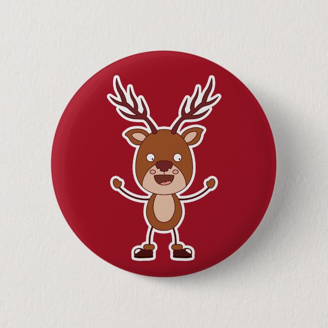 Funny Reindeer buttons (Front)