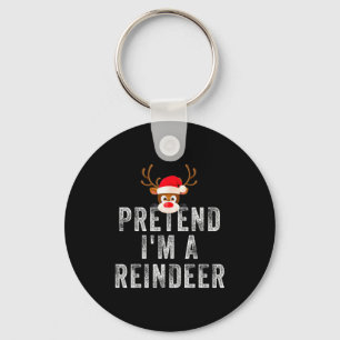 Funny Reindeer Christmas Costume Pretend I'm A Rei Key Ring