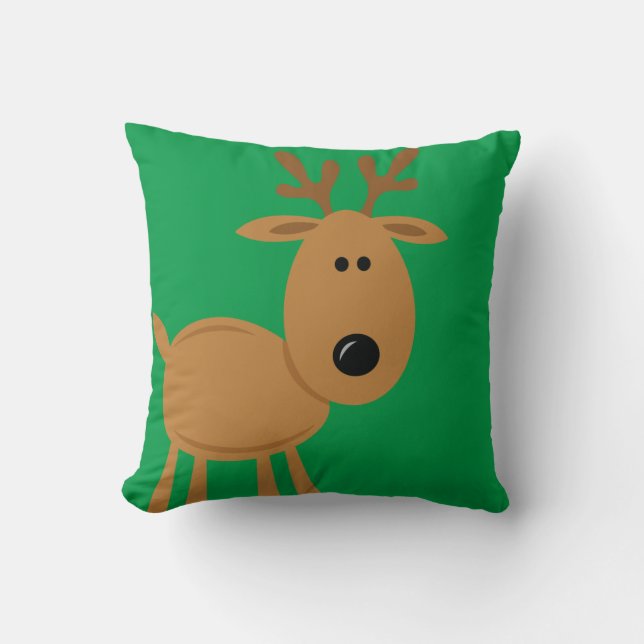 Funny Reindeer Christmas Custom Cushion (Front)
