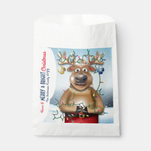 Funny Reindeer Christmas Holiday Favour Bag