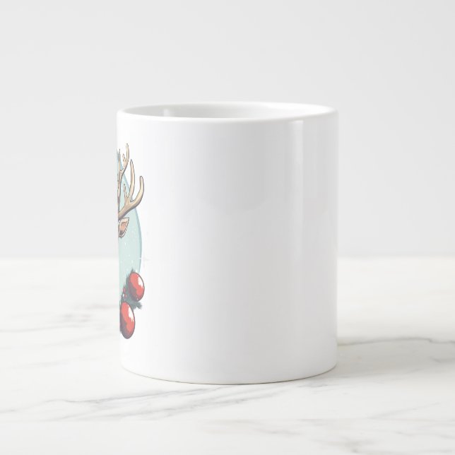 Funny Reindeer Christmas Reindeer Christmas balls  Large Coffee Mug (Front)