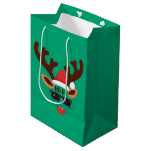 Funny Reindeer Christmas Winter Family Cute Deer Medium Gift Bag