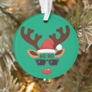 Funny Reindeer Christmas Winter Family Cute Deer Ornament