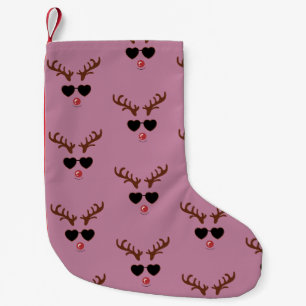 Funny Reindeer Christmas Winter Family Cute Deer  Small Christmas Stocking