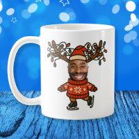 Funny Reindeer Custom Face Photo Christmas