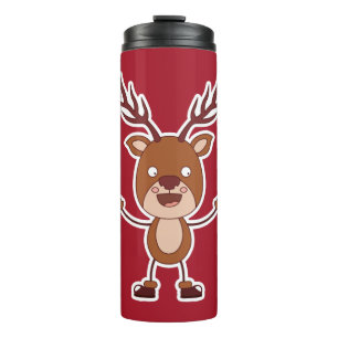 Funny Reindeer custom name & colour tumbler