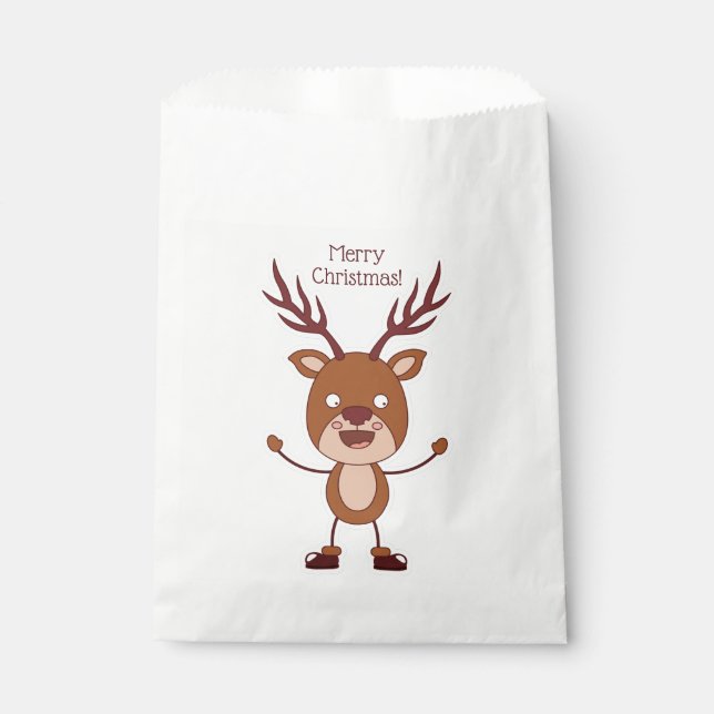 Funny Reindeer custom text favour bags (Front)