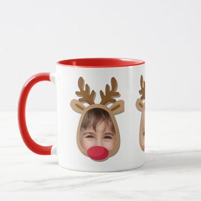 Funny Reindeer Faces Mug (Left)