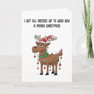 Funny Reindeer Holiday humour christmas Card