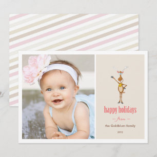 Funny Reindeer Holiday Photo Card.